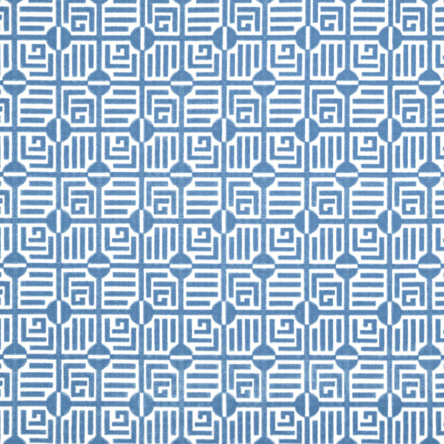 Thibaut Labyrinth Velvet Blue Fabric