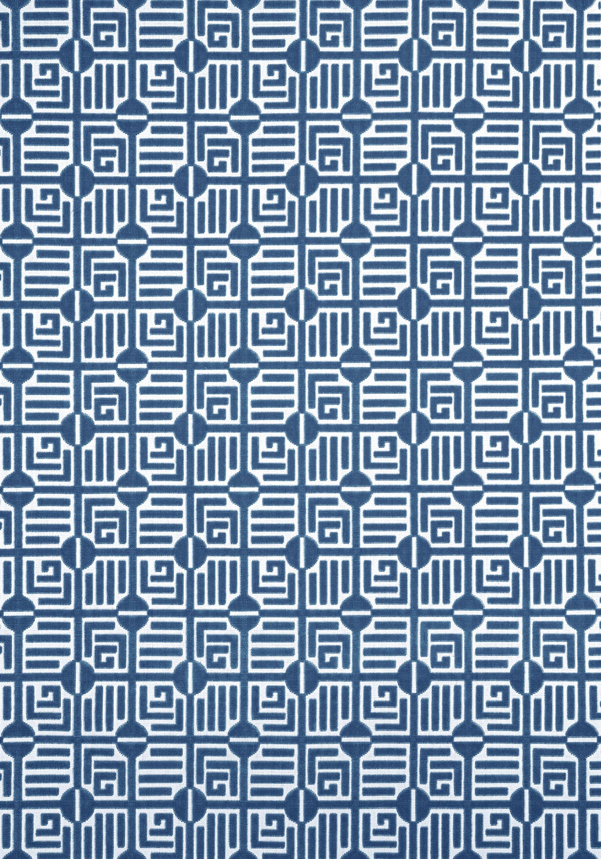 Thibaut LABYRINTH VELVET Navy Fabric