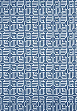 Thibaut LABYRINTH VELVET Navy Fabric