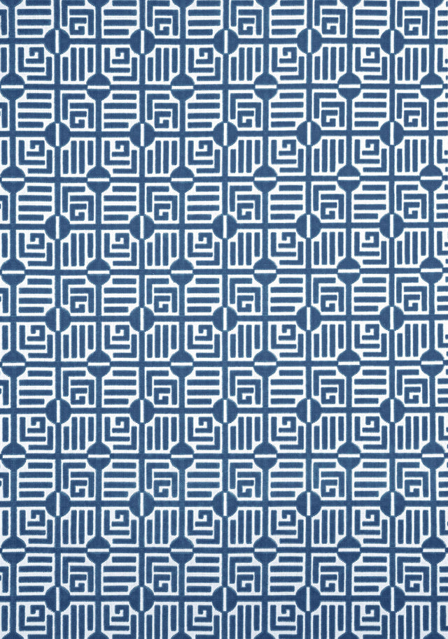 Thibaut LABYRINTH VELVET Navy Fabric