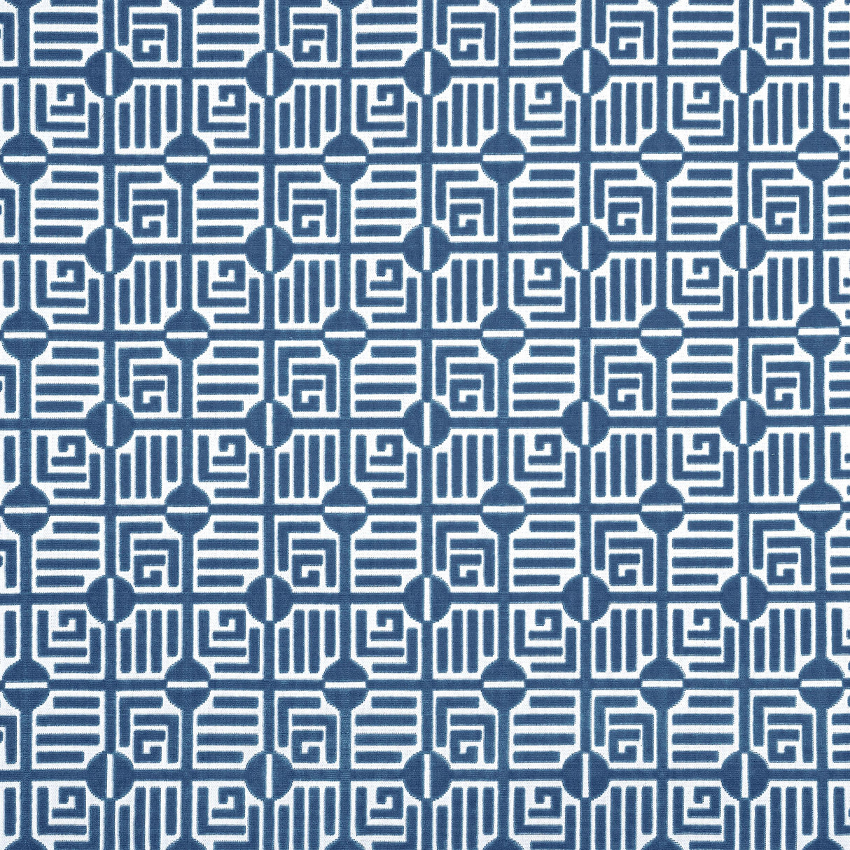 Thibaut Labyrinth Velvet Navy Fabric