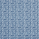 Thibaut Labyrinth Velvet Navy Fabric