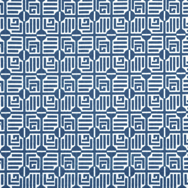 Thibaut Labyrinth Velvet Navy Fabric