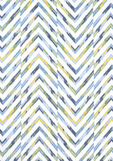 Thibaut HAMILTON EMBROIDERY Blue and Yellow Fabric