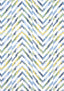 Thibaut HAMILTON EMBROIDERY Blue and Yellow Fabric