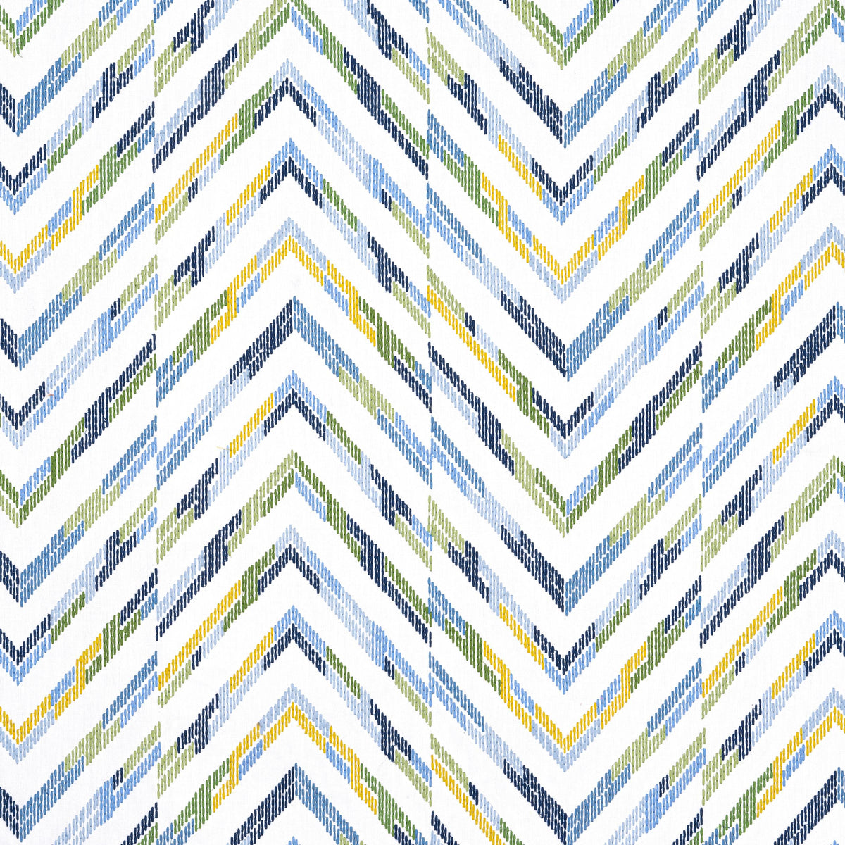 Thibaut Hamilton Embroidery Blue And Yellow Fabric