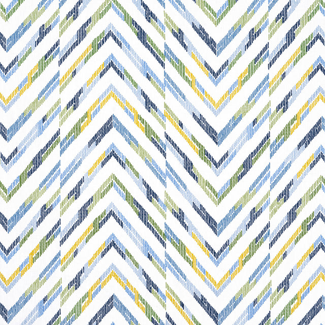 Thibaut Hamilton Embroidery Blue And Yellow Fabric