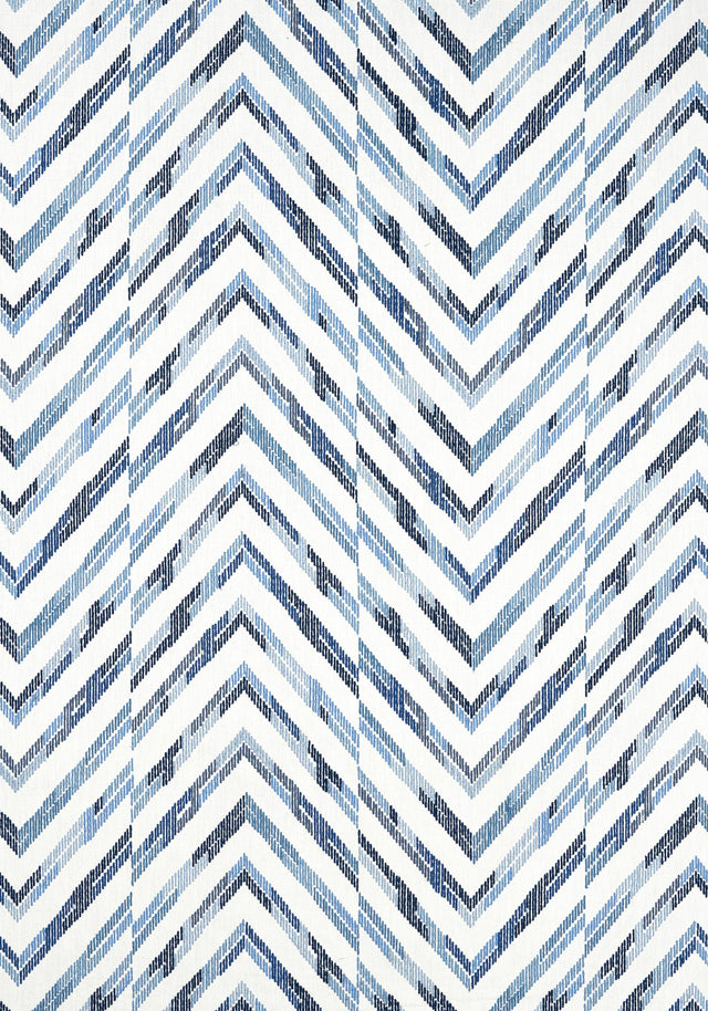 Thibaut HAMILTON EMBROIDERY Blue and White Fabric