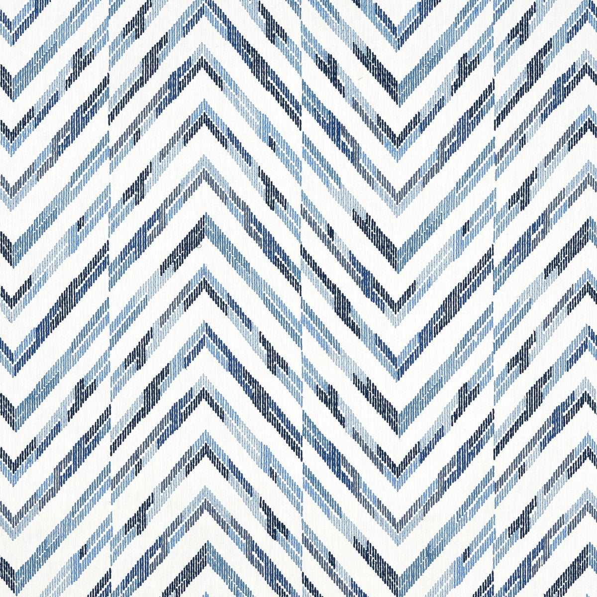 Thibaut Hamilton Embroidery Blue And White Fabric
