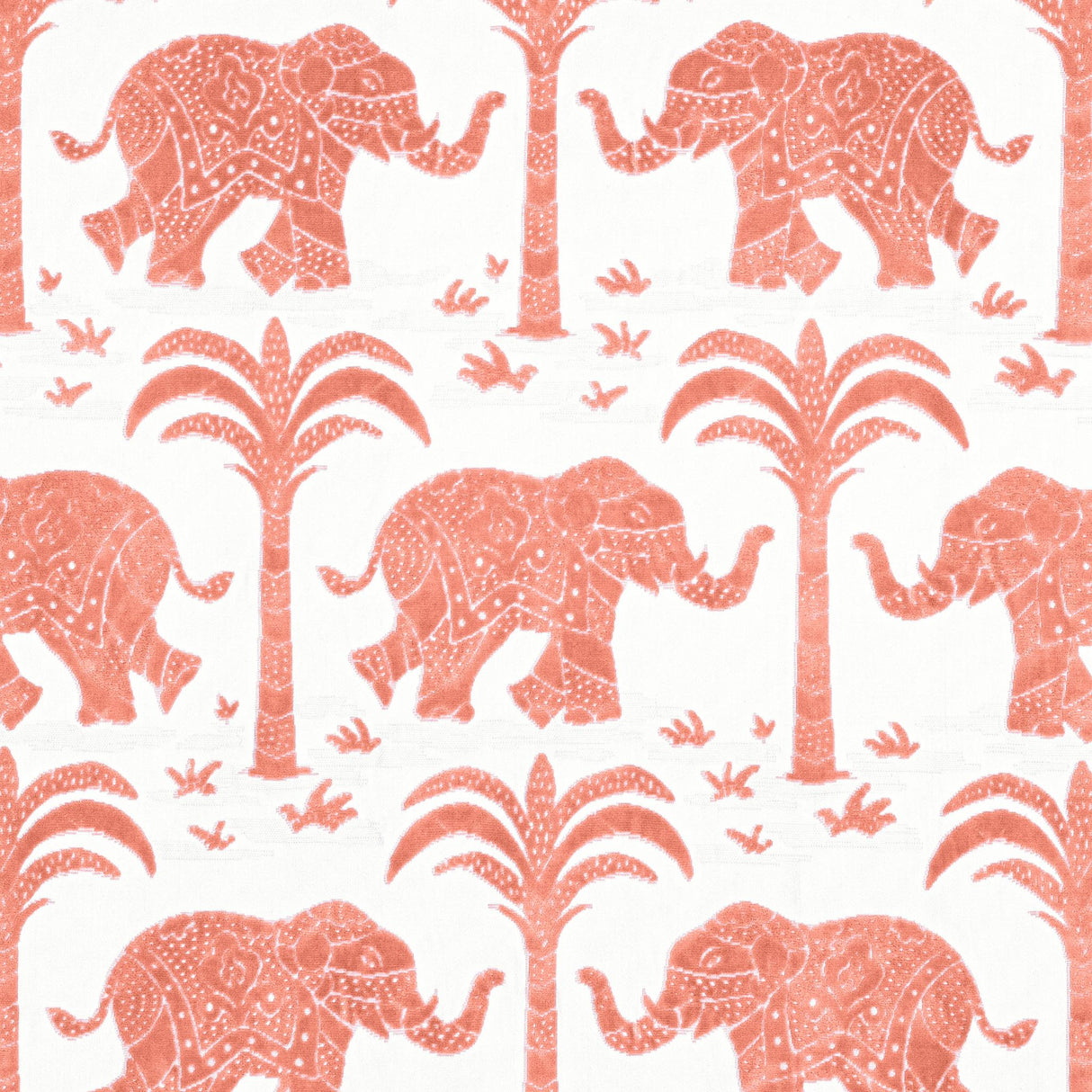 Thibaut ELEPHANT VELVET Coral Fabric