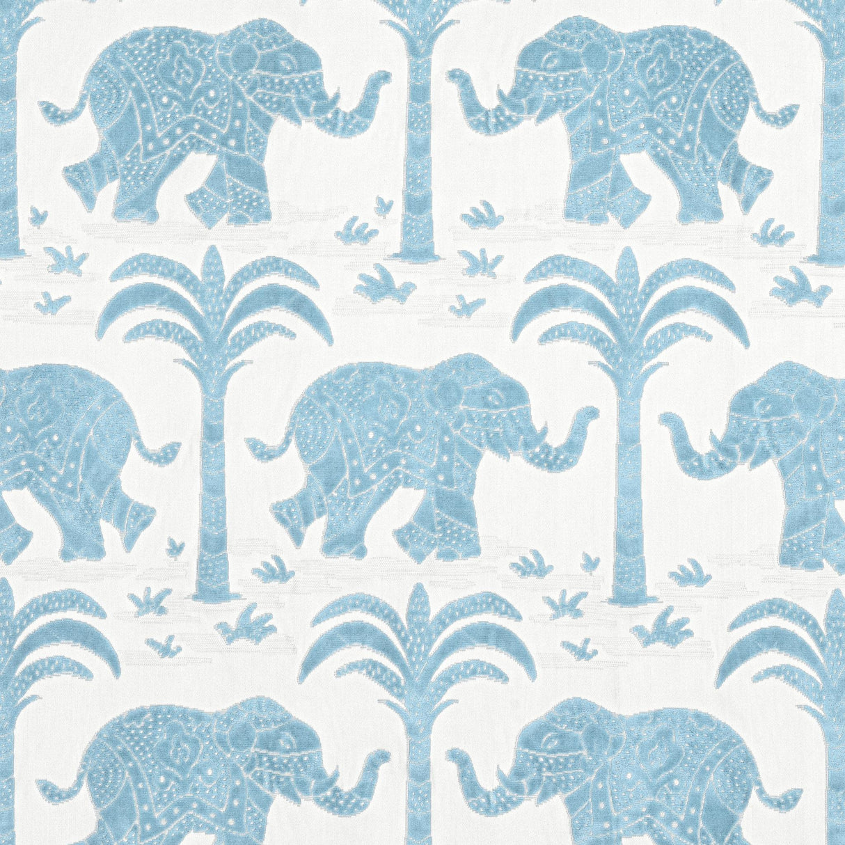 Thibaut ELEPHANT VELVET French Blue Fabric
