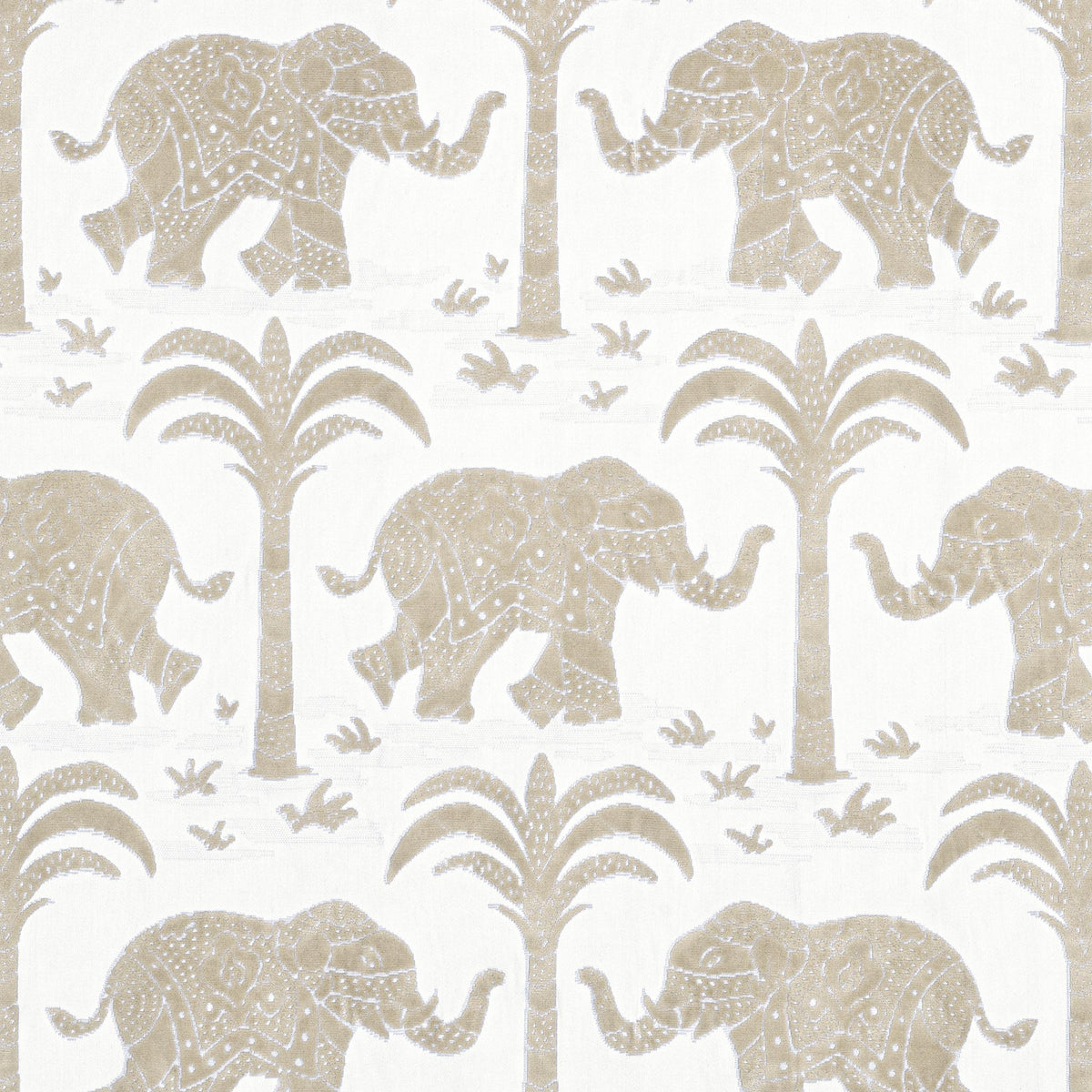 Thibaut Elephant Velvet Beige Fabric