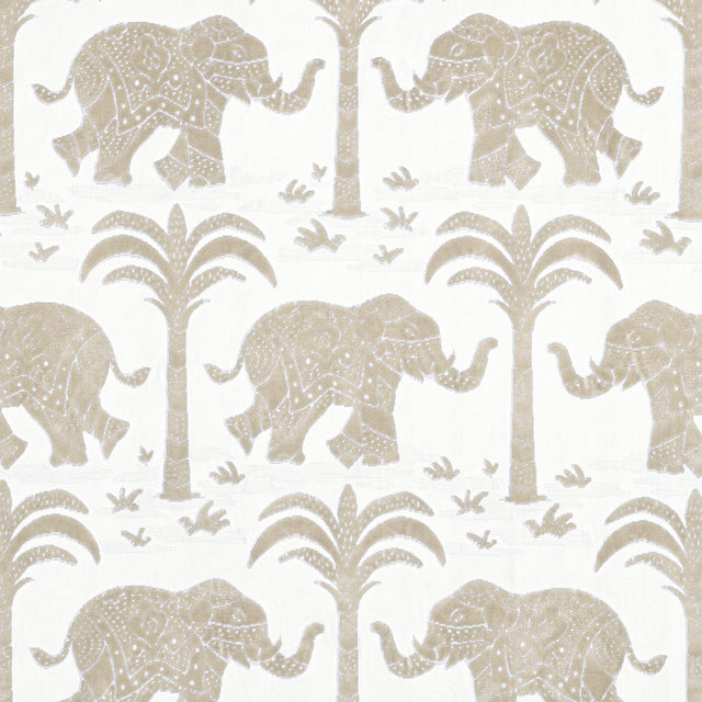 Thibaut Elephant Velvet Beige Fabric