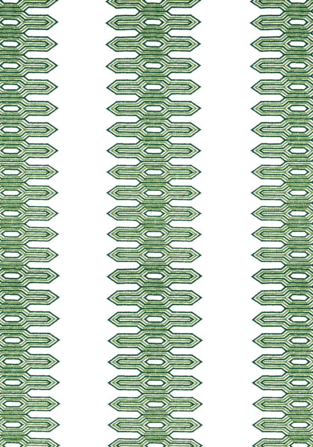 Thibaut NOLA STRIPE EMBROIDERY Green Fabric