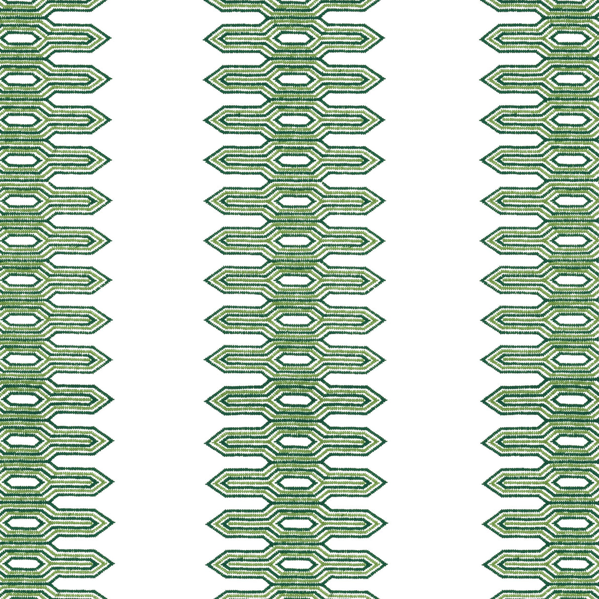 Thibaut Nola Stripe Embroidery Green Fabric