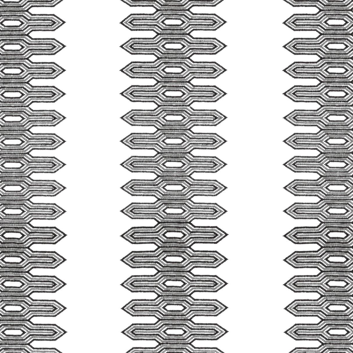 Thibaut Nola Stripe Embroidery Black Fabric