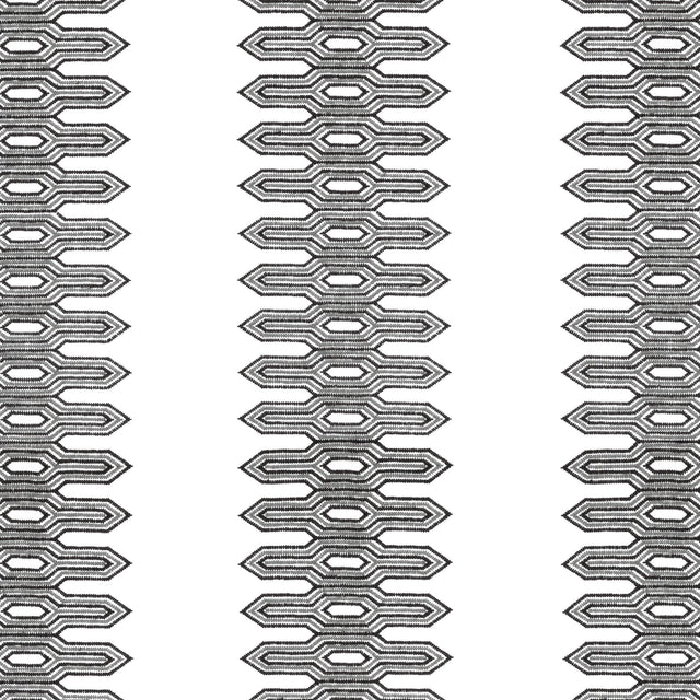 Thibaut Nola Stripe Embroidery Black Fabric