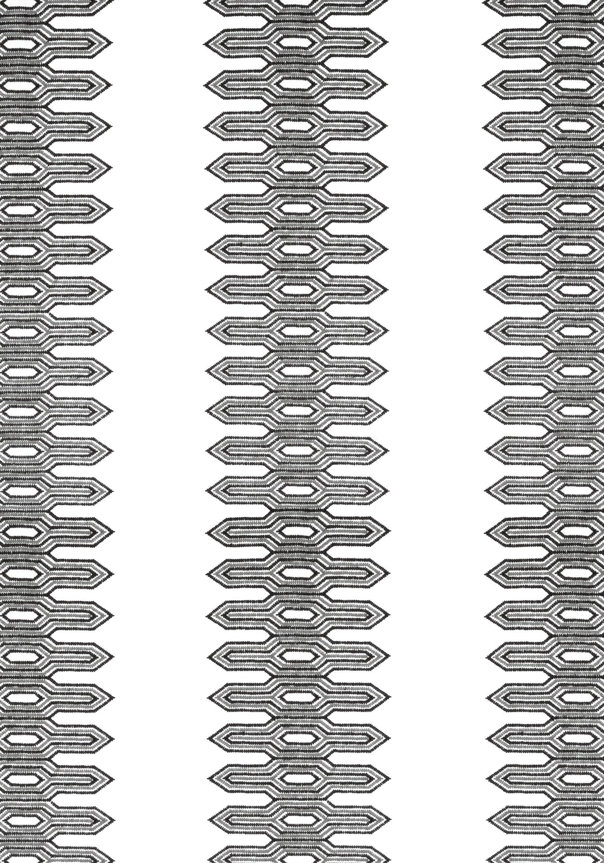 Thibaut NOLA STRIPE EMBROIDERY Black Fabric