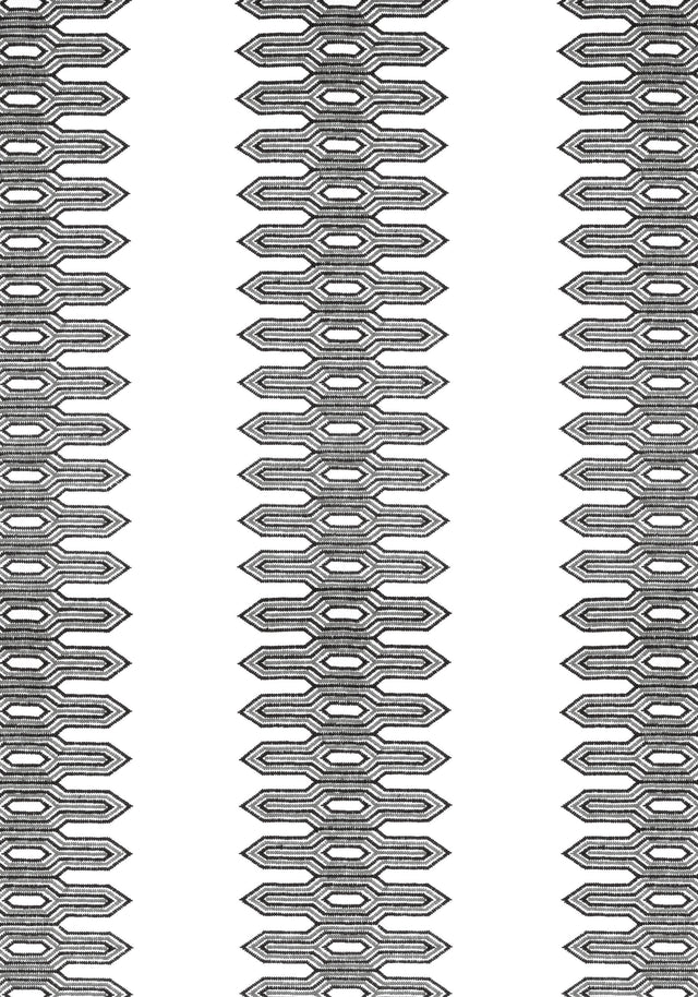 Thibaut NOLA STRIPE EMBROIDERY Black Fabric