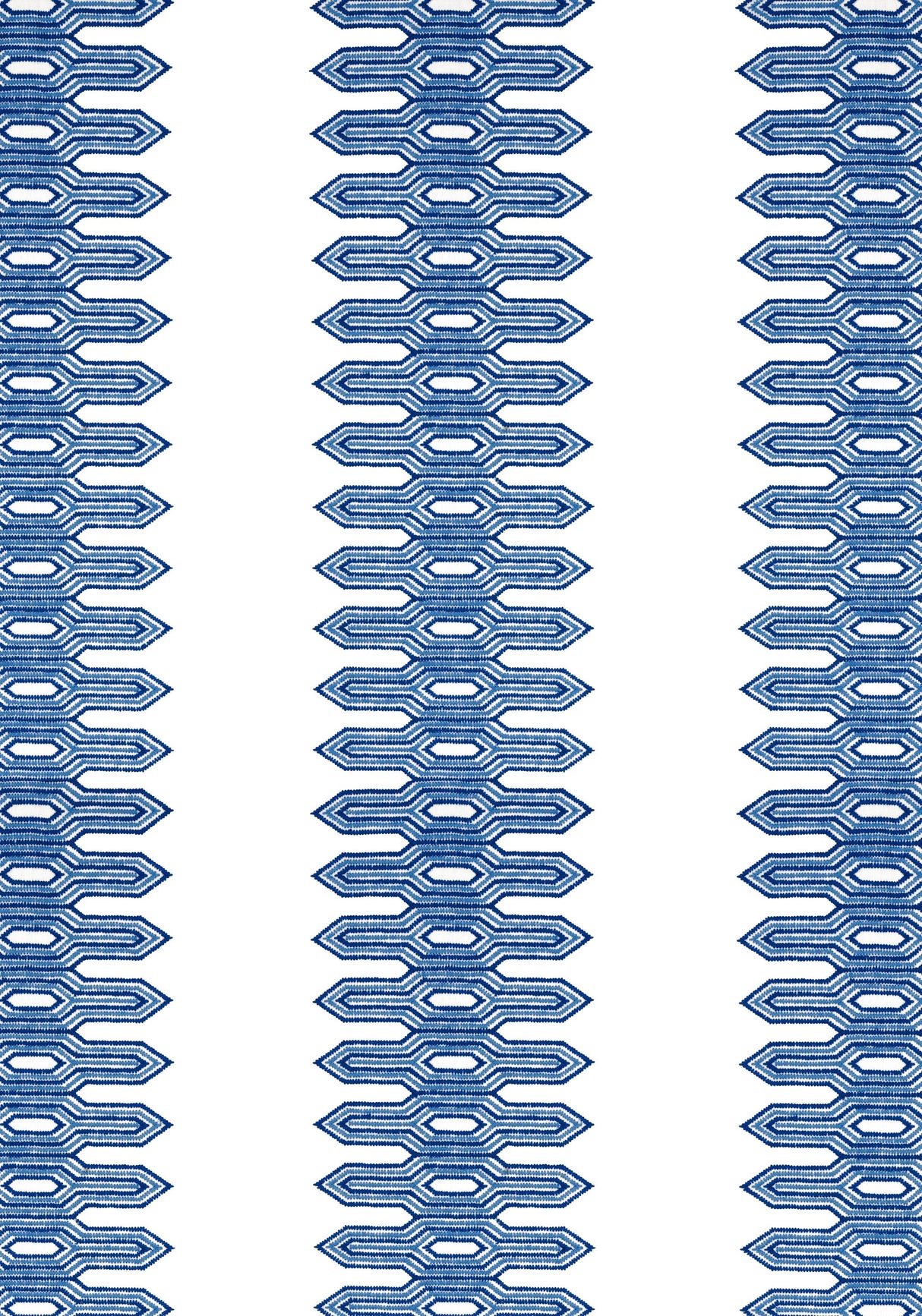 Thibaut NOLA STRIPE EMBROIDERY Navy Fabric