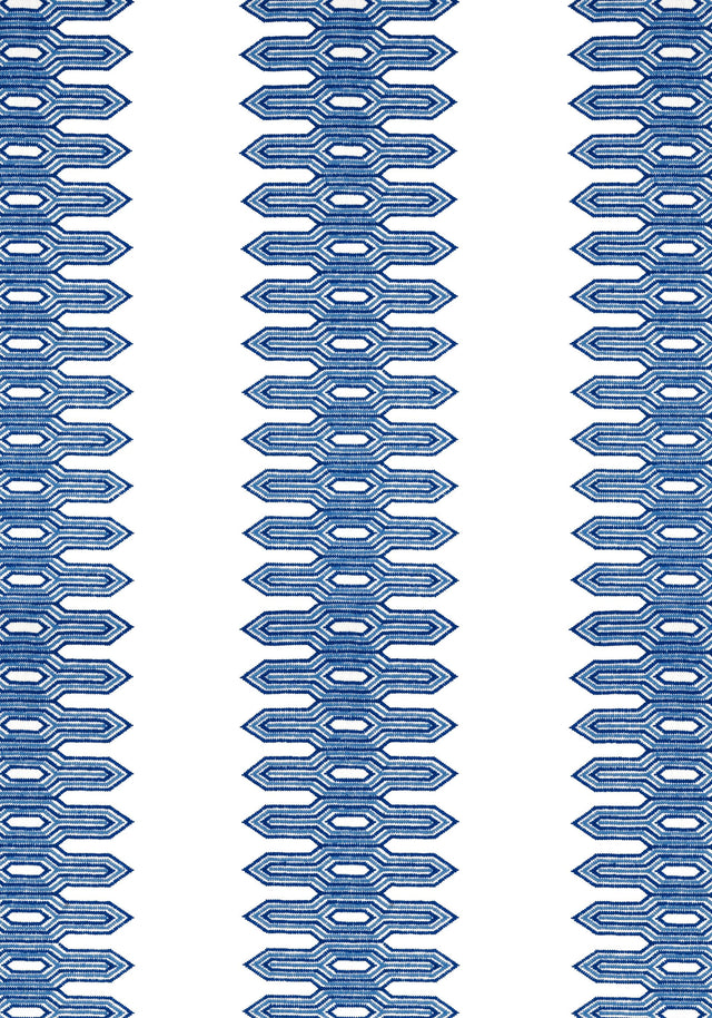 Thibaut NOLA STRIPE EMBROIDERY Navy Fabric