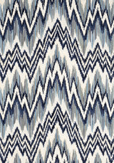 Thibaut RHYTHM VELVET Sterling and Navy Fabric