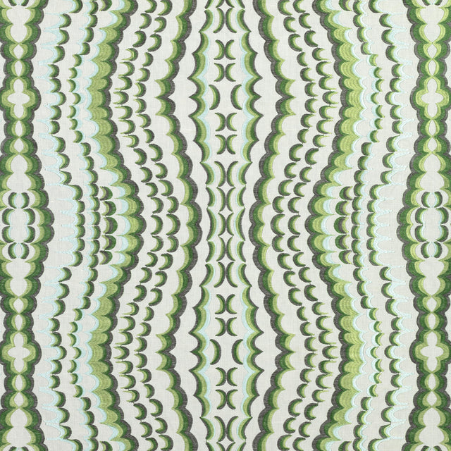 Thibaut Ebru Embroidery Green Fabric