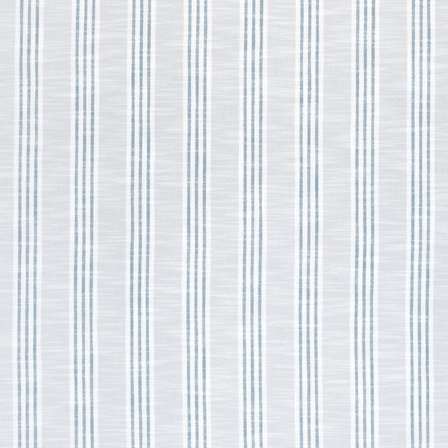 Thibaut Southport Stripe Sterling And Cobalt Fabric