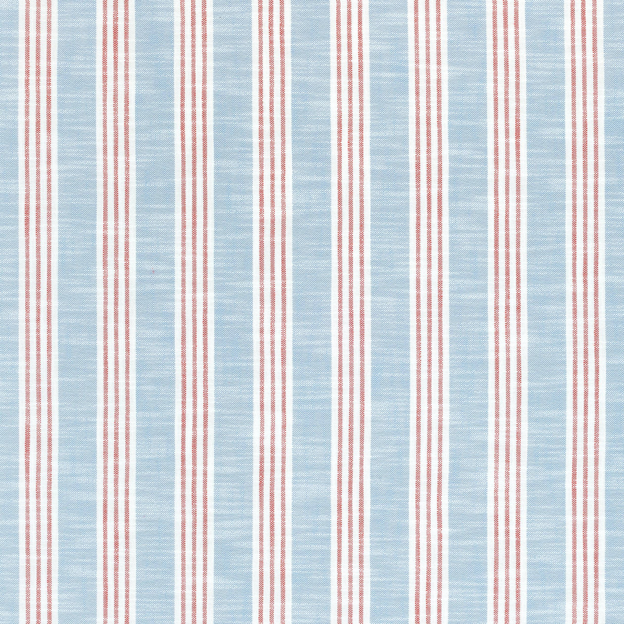 Thibaut Southport Stripe Sky And Red Fabric