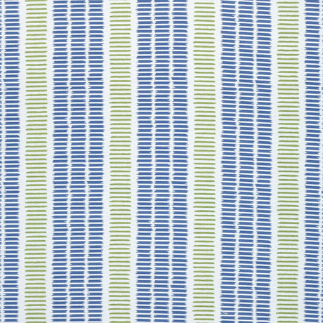 Thibaut Topsail Stripe Royal And Green Apple Fabric