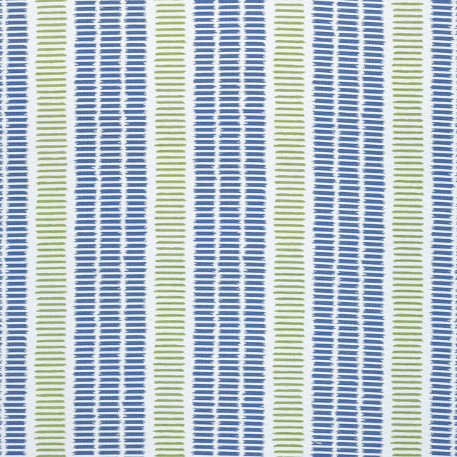 Thibaut Topsail Stripe Royal And Green Apple Fabric