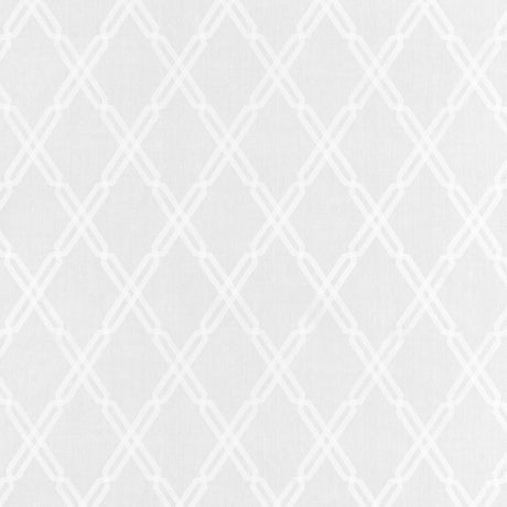 Thibaut Fusion Trellis Embroidery White Fabric