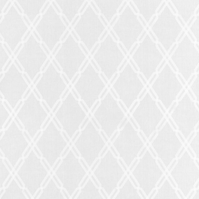 Thibaut Fusion Trellis Embroidery White Fabric