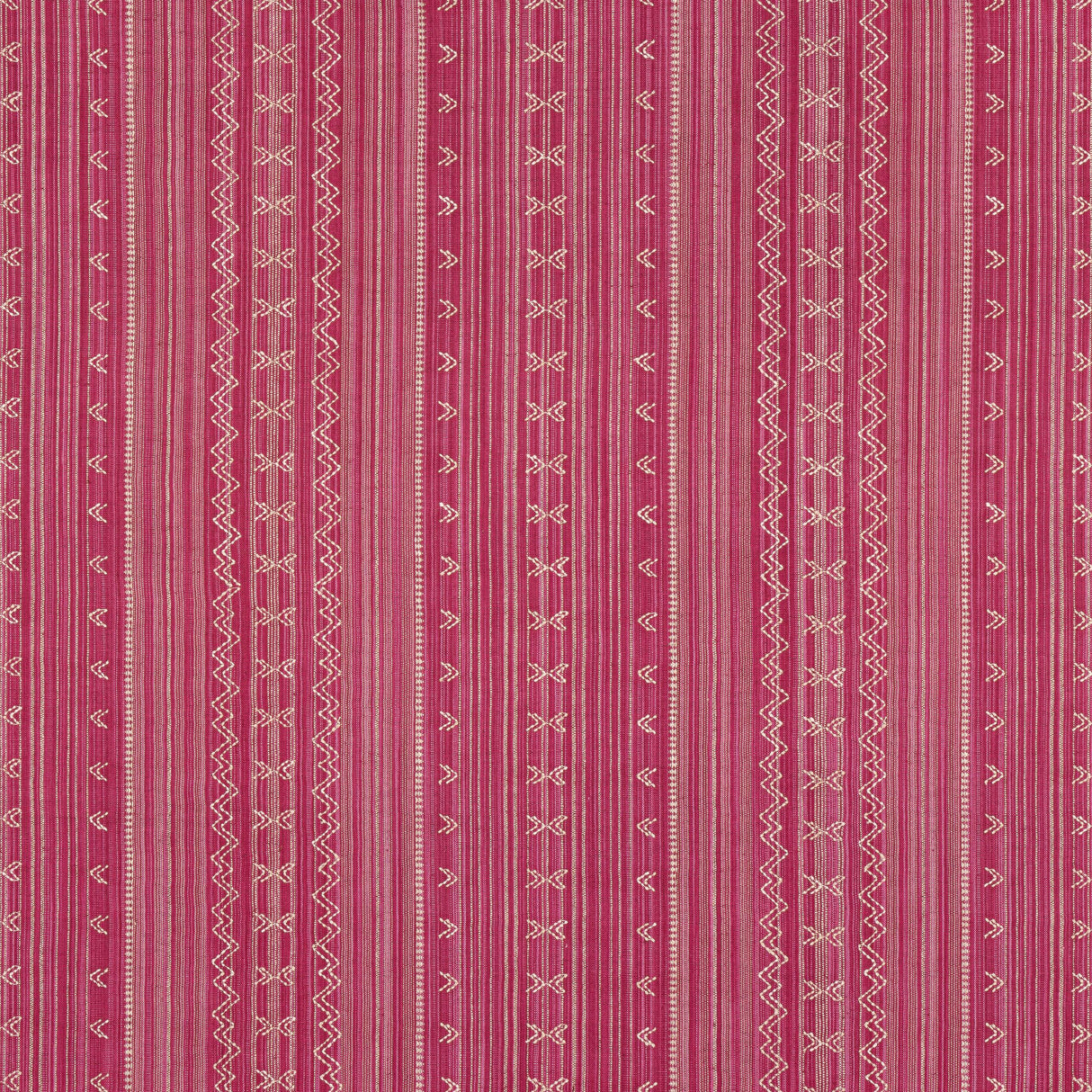 Thibaut Charter Stripe Embroidery Raspberry Fabric