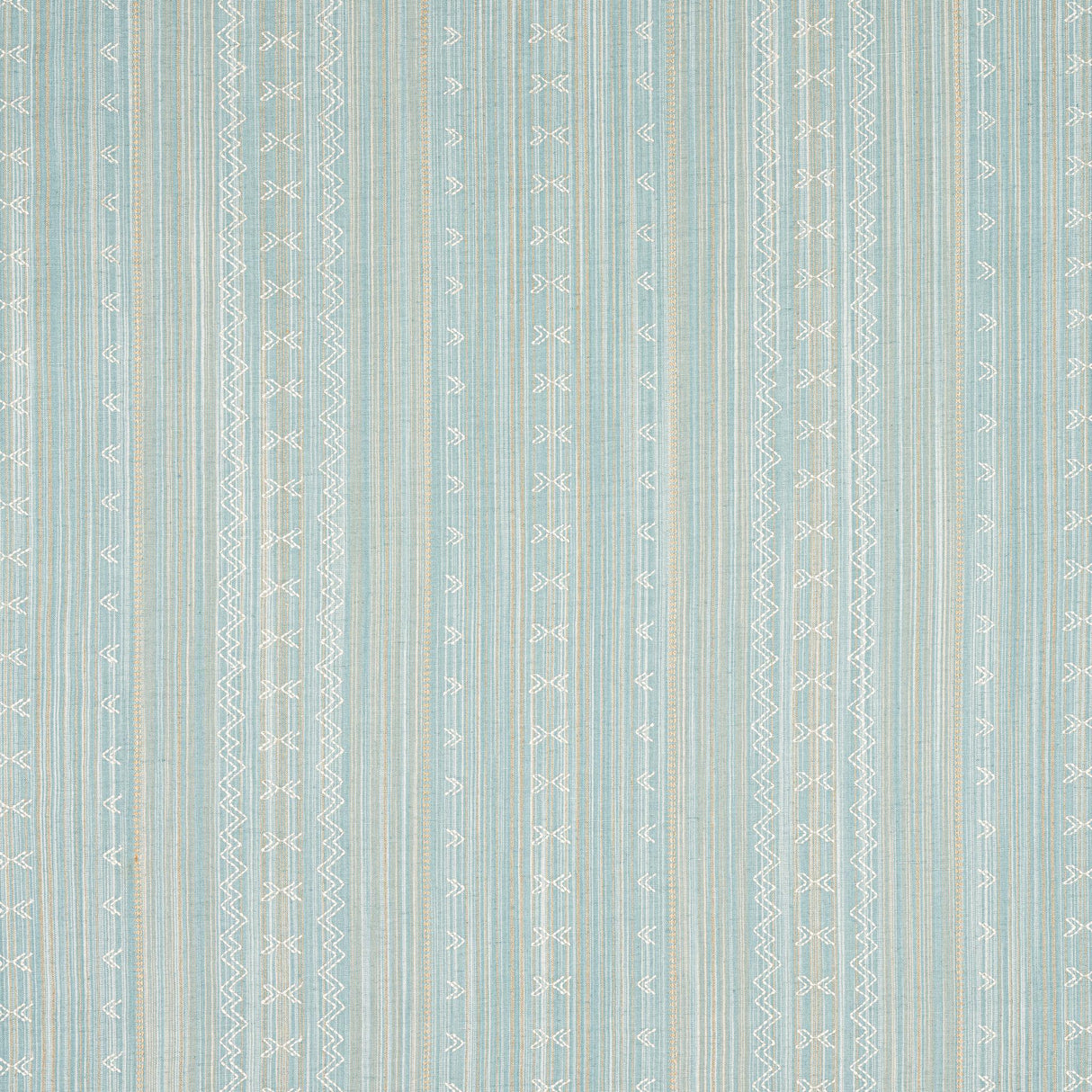 Thibaut CHARTER STRIPE EMBROIDERY Seaglass Fabric