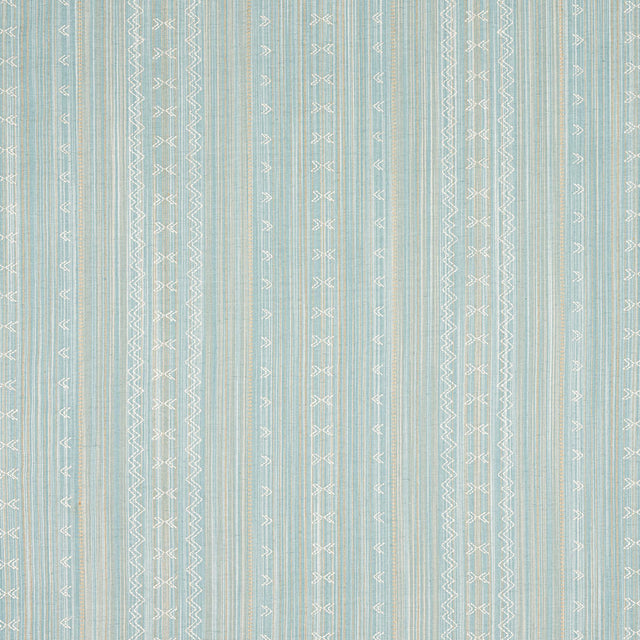 Thibaut CHARTER STRIPE EMBROIDERY Seaglass Fabric