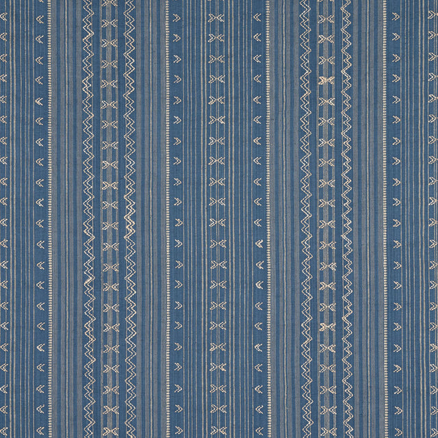 Thibaut CHARTER STRIPE EMBROIDERY Navy Fabric