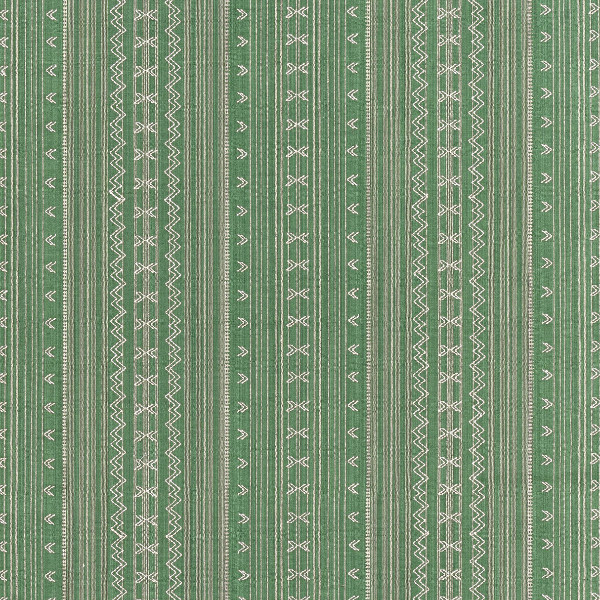 Thibaut CHARTER STRIPE EMBROIDERY Green Fabric