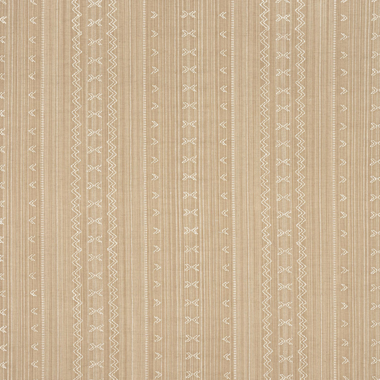 Thibaut CHARTER STRIPE EMBROIDERY Camel Fabric