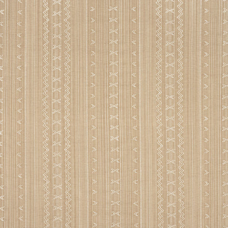 Thibaut CHARTER STRIPE EMBROIDERY Camel Fabric
