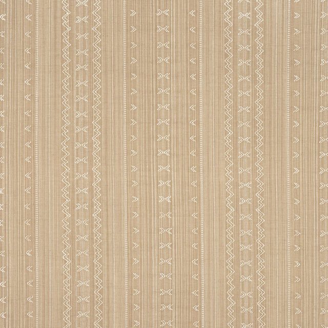 Thibaut CHARTER STRIPE EMBROIDERY Camel Fabric