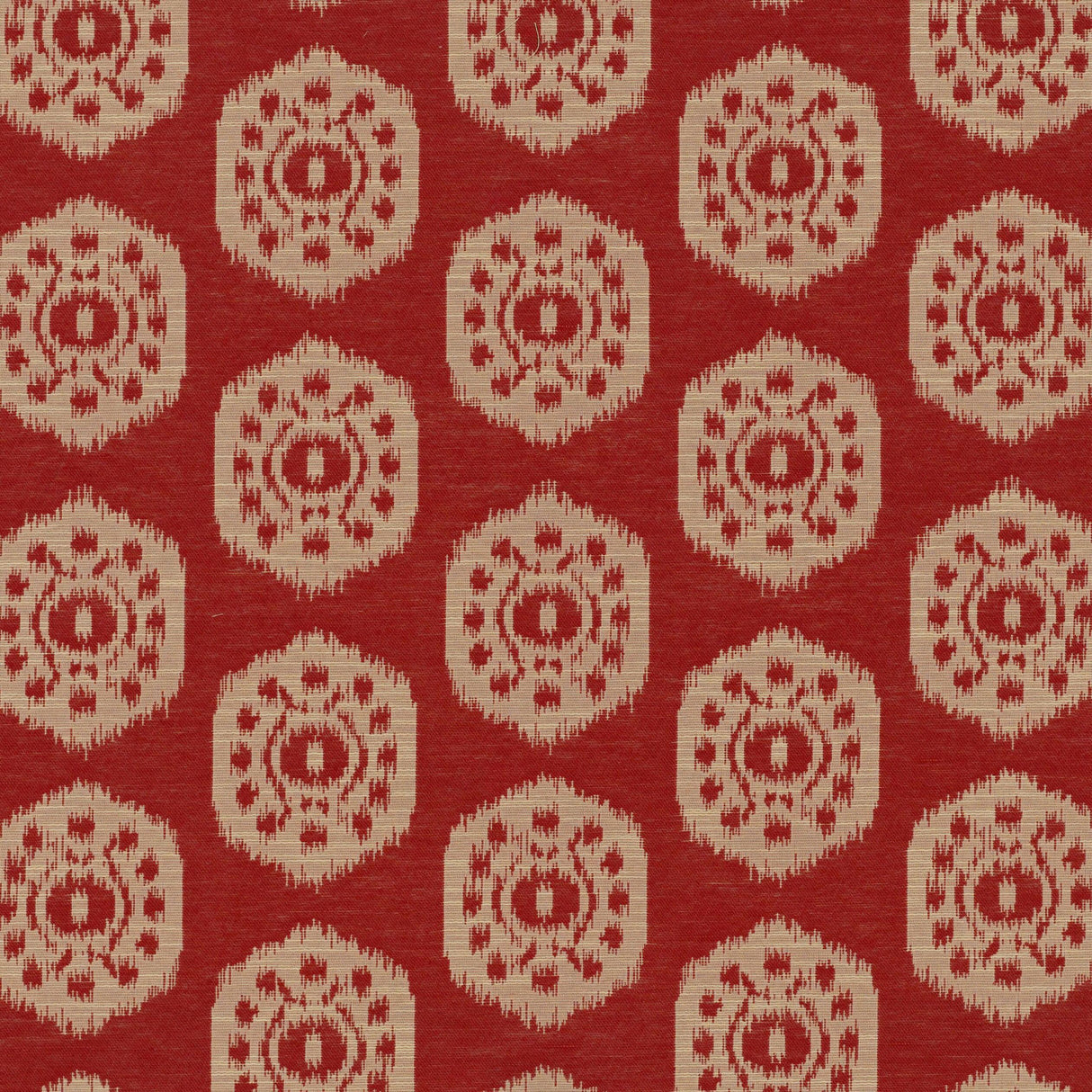 Thibaut Circle Ikat Red Fabric