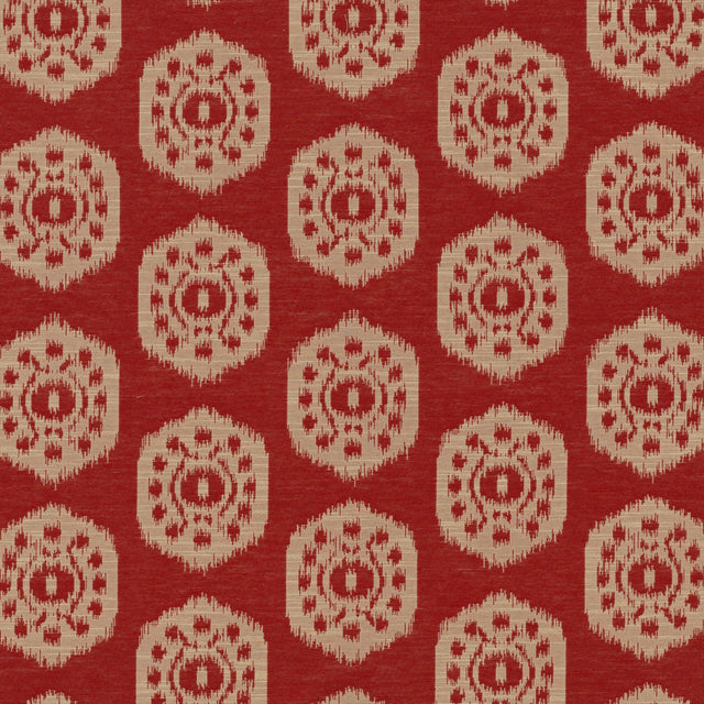 Thibaut Circle Ikat Red Fabric
