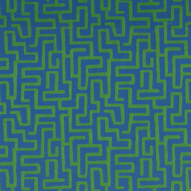 Thibaut TERRACE LANE Blue and Green Fabric