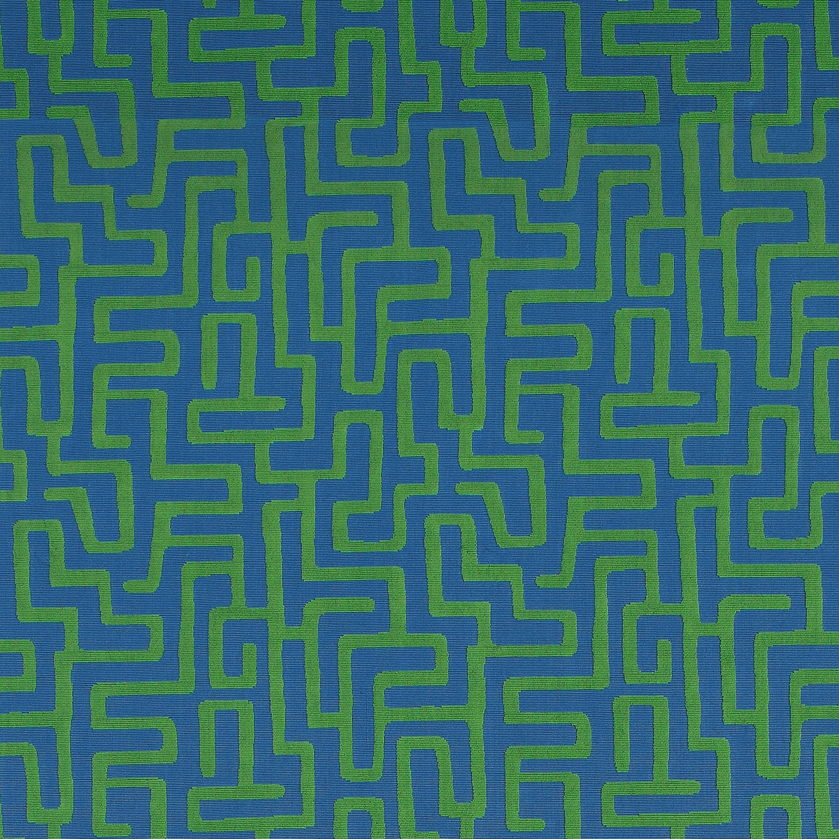 Thibaut Terrace Lane Blue And Green Fabric