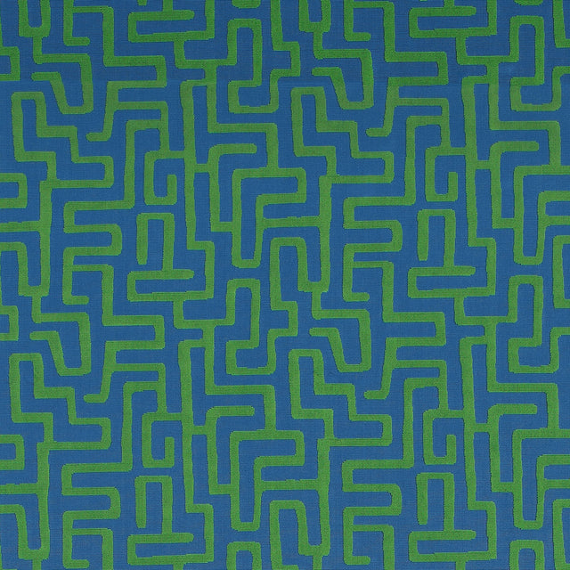Thibaut Terrace Lane Blue And Green Fabric