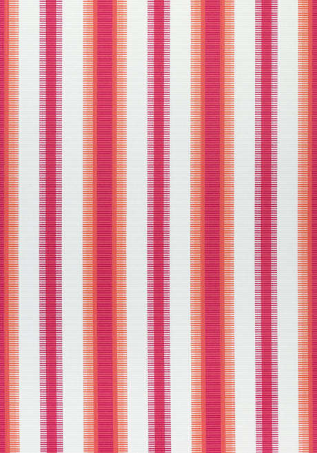 Thibaut SAMBA STRIPE Magenta and Coral Fabric