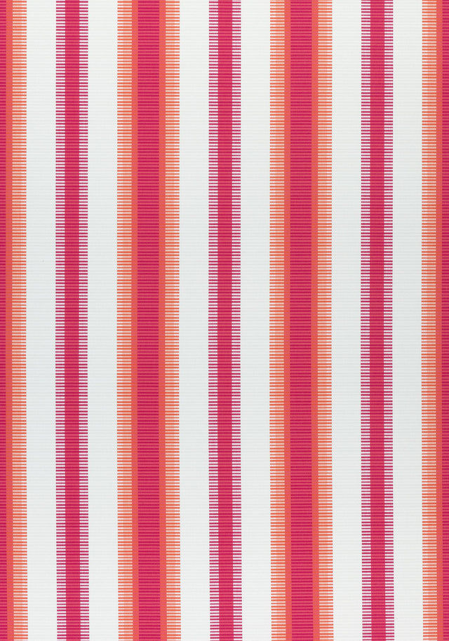 Thibaut SAMBA STRIPE Magenta and Coral Fabric