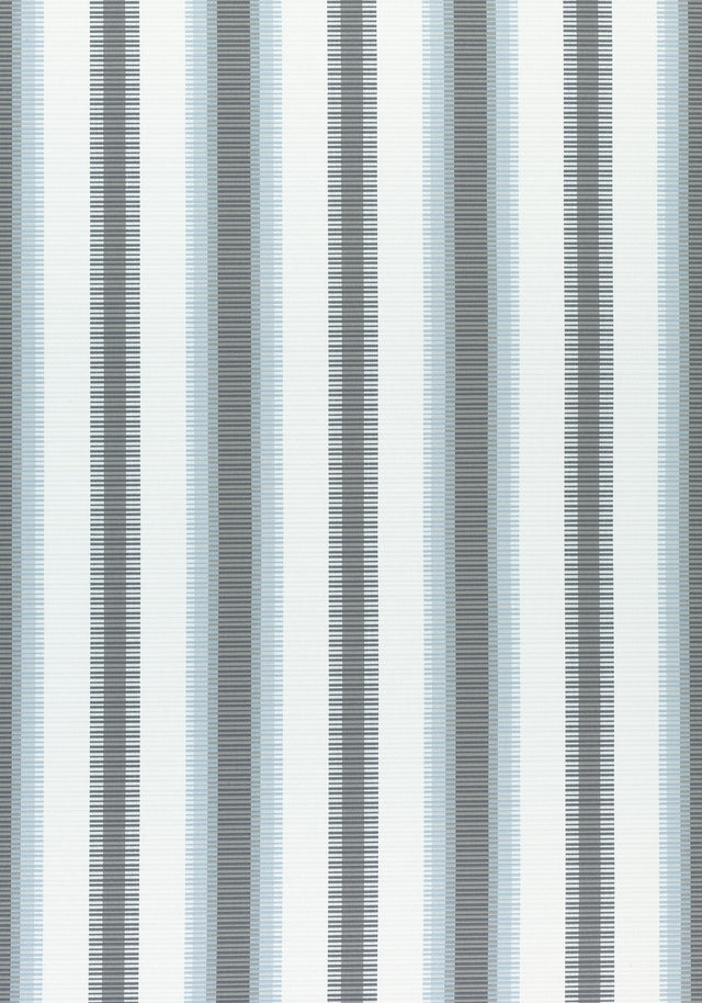 Thibaut SAMBA STRIPE Charcoal and Mineral Fabric