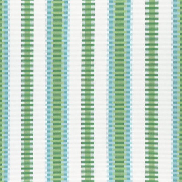 Thibaut Samba Stripe Kelly Green And Pool Fabric